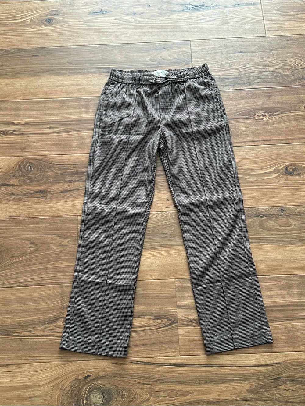 abercrombie kids boys brown Houndstooth Drawstring Pants